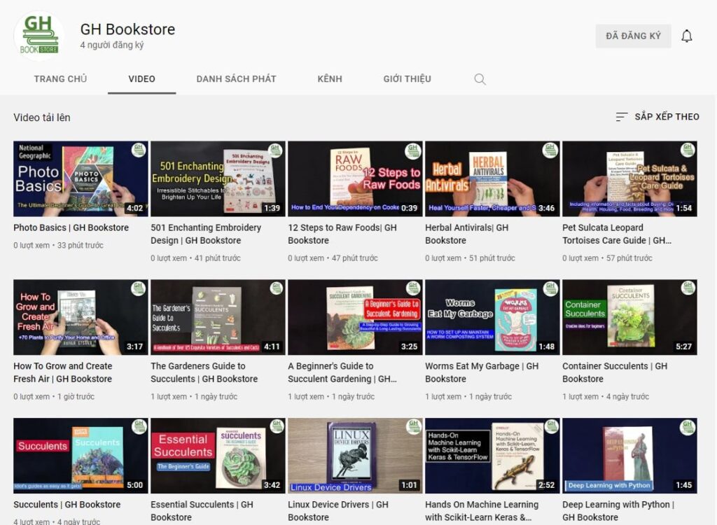 GH Bookstore Youtube channel